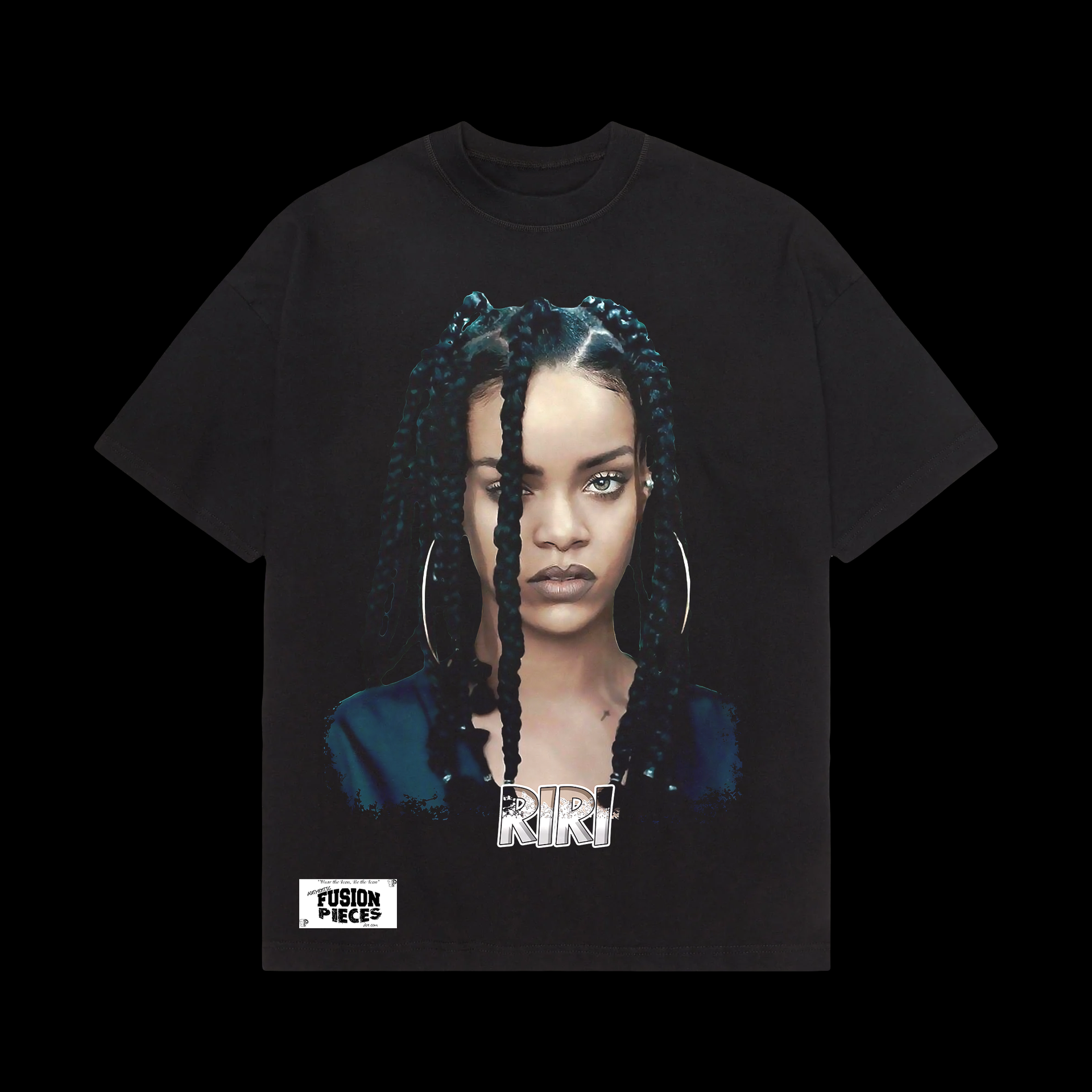 Rihanna ペンピク風 ラップT 黒 パーカー XL Rihanna ペンピク風 ラップT 黒 パーカー XL - メルカリ